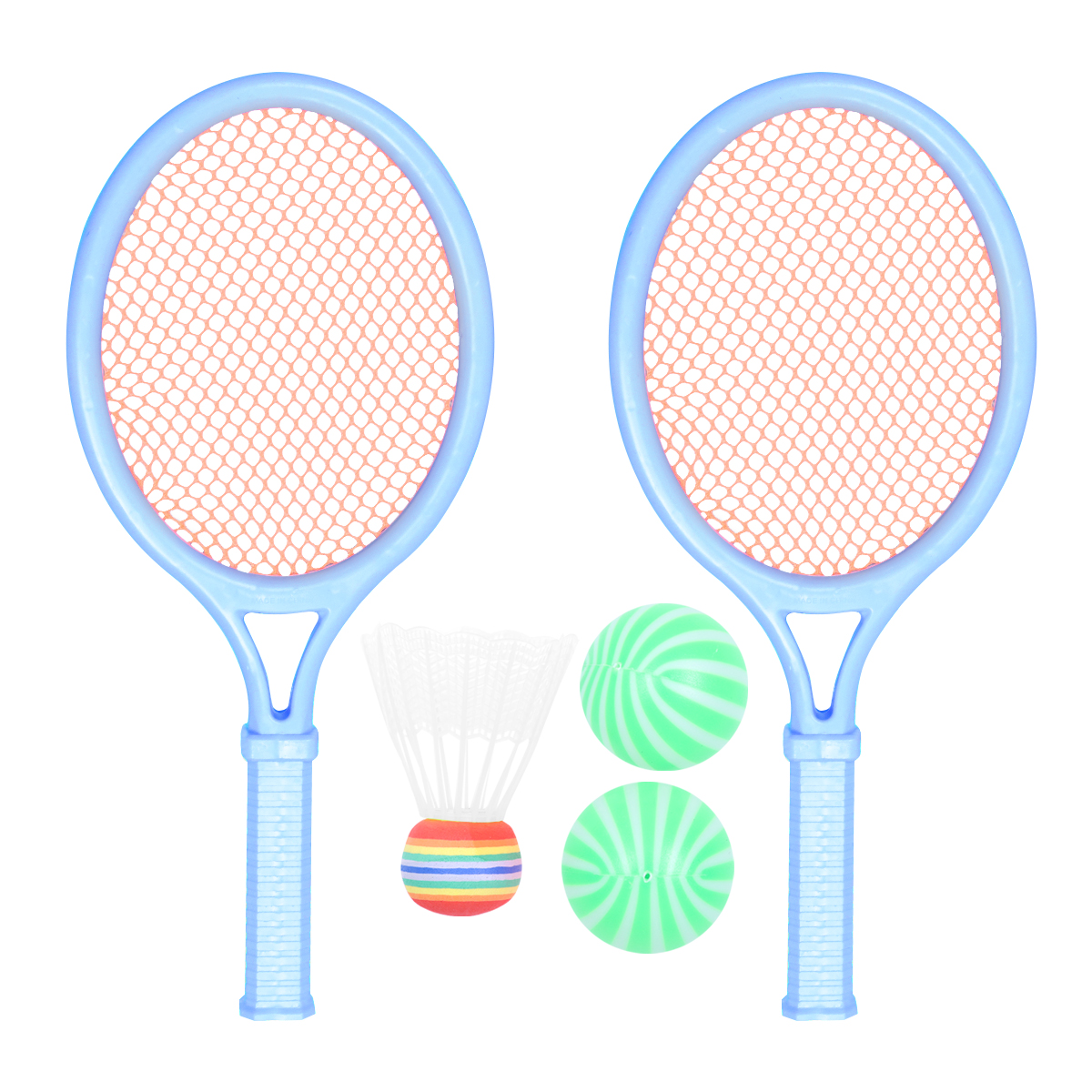 2pcs Tennis Racket Toy Cartoon Style Racquet Funny Outdoor Activities Toy Fitness Equipment for Kids Playing