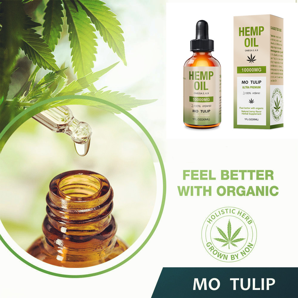 MO TULIP Essential Oils 10000mg Cbd Oil Organic Hemp Seed Extract Hemp Oil Bio-active Drop For Pain Relief Reduce Sleep Anxiety