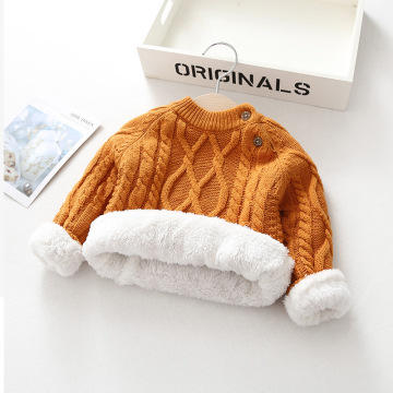 Fashion Baby Girls Winter Sweater Colthes 2021 Autumn Boys Children Clothing Pullover Knitted Solid Kids Sweaters Keep Warm