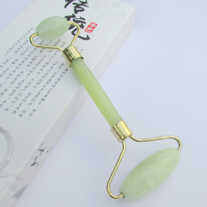 Green Nature Healthy Facial Massage Jade Roller Double Head Face Lift Anti Wrinkle Beauty Massager Neck Relaxation Tool