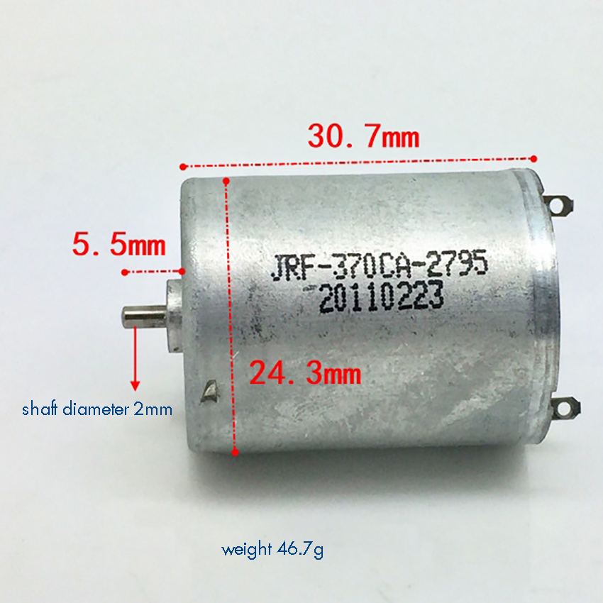 High Torque 370 Motor DC 3-12V 5400-19000 rpm Metal Brush Strong Magnetic Micro DC motor for Air Pump Shaft Diameter 2mm