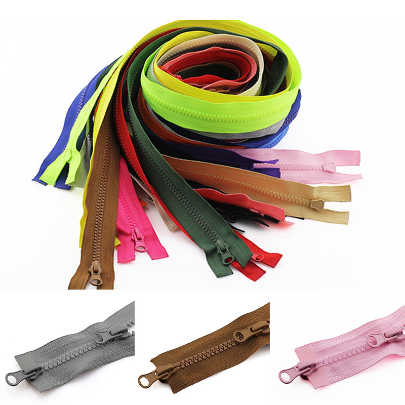 5# Colorful Double Side Sliders Zippers Resin Open-end Tail Zipper Locks For DIY Handmake Sewing Long Zip Decoration Supplies