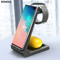 Bonola 3 in1 Wireless Charging Station For Samsung Galaxy Watch/Buds/S10/S9 Fast Qi Wireless Charger For Samsung Note10/Note9/S8