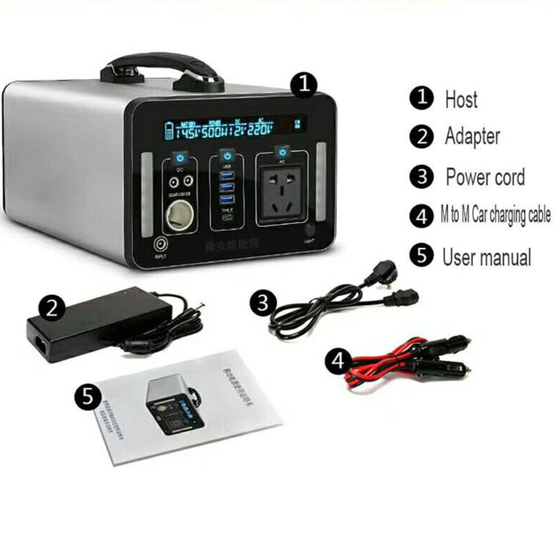 500W 135000mAh Portable Power Station Power Bank Solar Generator UPS Battery Charge With AC DC Port PD Charge