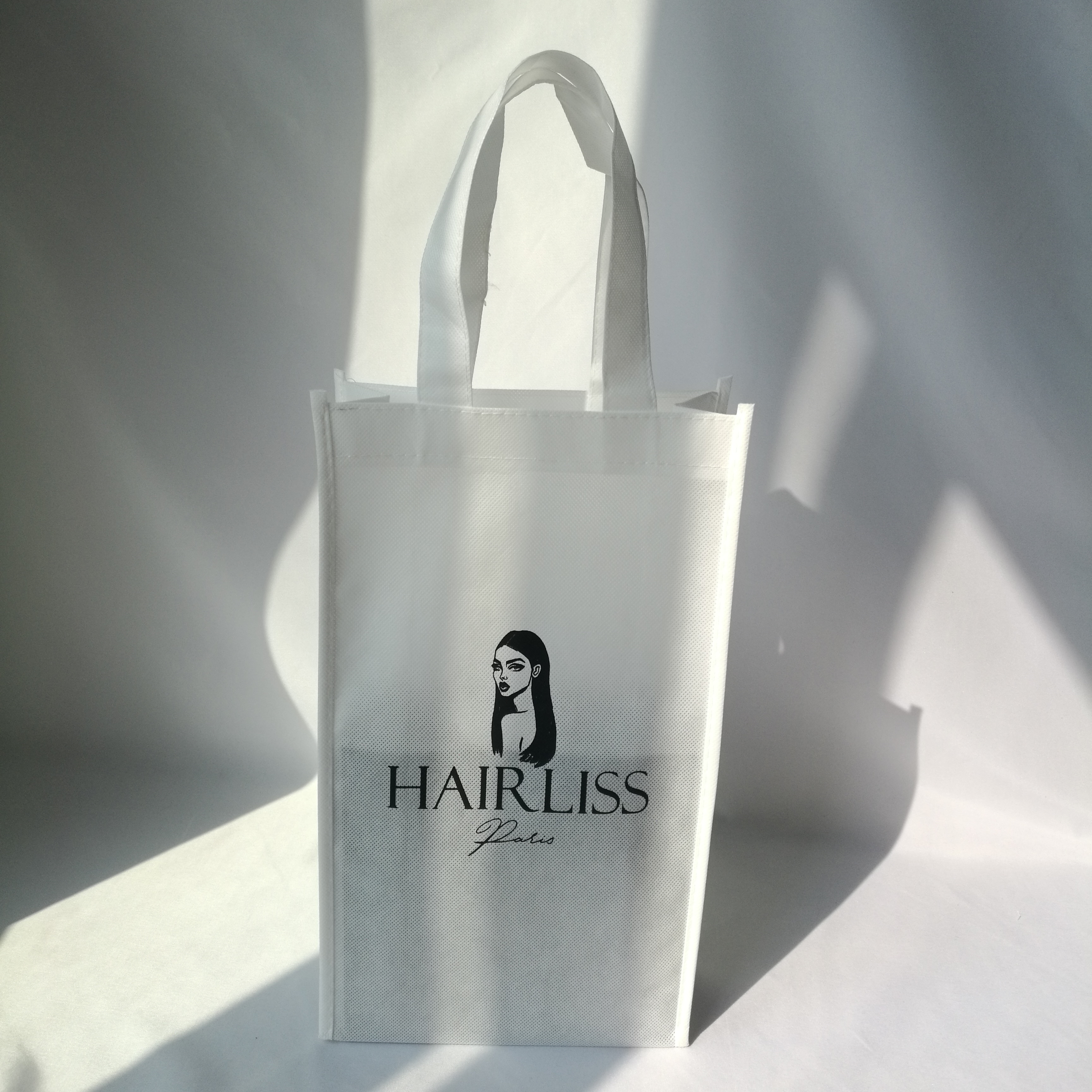 500pcs/lot Cheap Non Woven Wine Bag Eco Friendly Recyclable Woven Fabric Handbag OEM Shopping Tote Bag for Promotion Supermarket