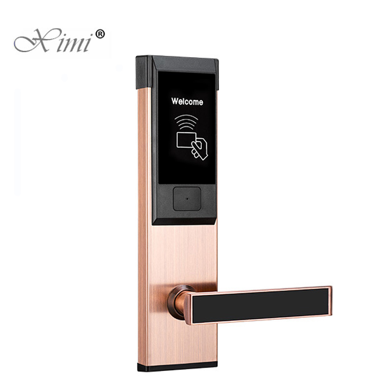 Safurance Digital Card Lock Security Stainless Steel Intelligent RFID Digital Card Key Unlock Hotel Door Lock System Door Locks