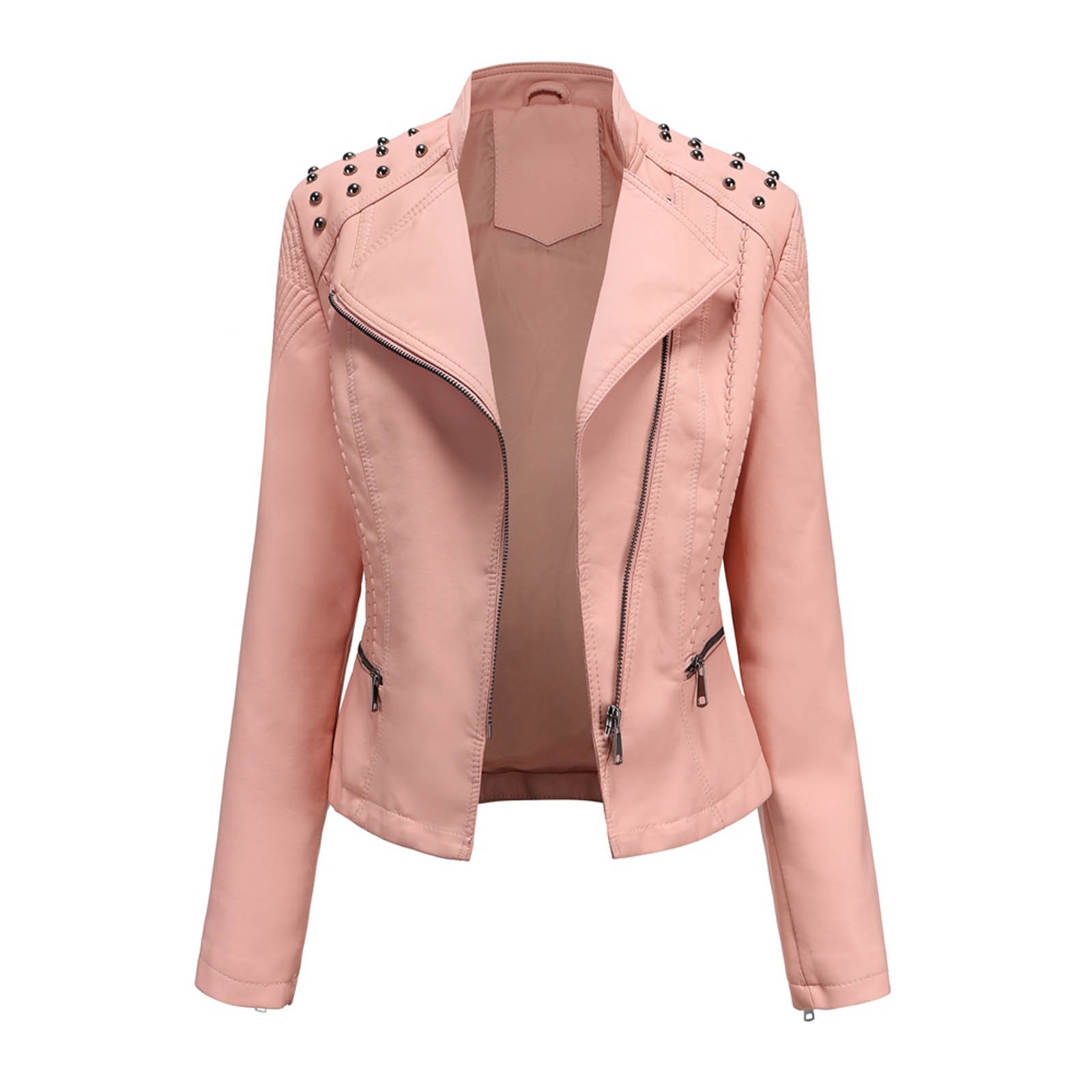 куртка Women's Slim Leather Punk Lapel Lapel Zipper Motorcycle Suit Stitching Winter Coat Jacket Women 2020 chaquetas de mujer