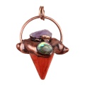 Vintage High Quality Natural Gemstone Pendant Hexagonal Pyramid Retro Red Copper Stone Pendant for Making Jewelry Necklace