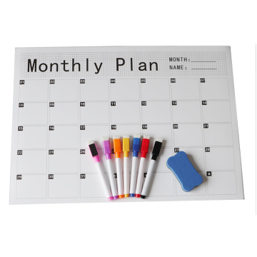 Magnetic Weekly Monthly Planner Calendar Whiteboard Write Delete File Dry Erase Board Message Magnetic Fridge Schedule Sticker