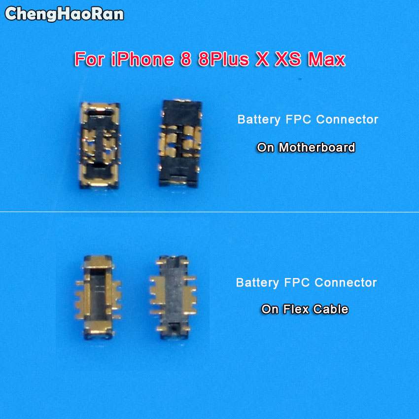 ChengHaoRan 1Piece Inner FPC Battery Connector Contact Holder For iPhone 8 Plus X XR XS Max On Logic Motherboard Flex Cable