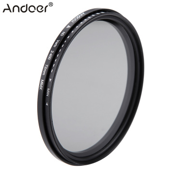 Andoer 72mm ND Fader Neutral Density Adjustable ND2 to ND400 Variable Filter for Canon Nikon DSLR Camera