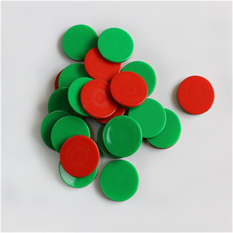 32pcs plastic Double color Count Bingo Chips Markers for Teaching Bingo Game Cards 2.5cm 4 Colors