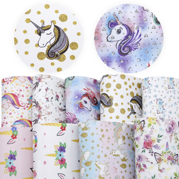 9pcs/set 20*33cm Cartoon Horse Printed Faux Synthetic Leather ,DIY handmade materials for Hair Bow Bag Pencil Case,1Yc5435