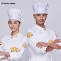 Chef hat male work cap white mushroom cap food factory meal kitchen drink smoke fume cotton cloth cap ladies Cooking cap