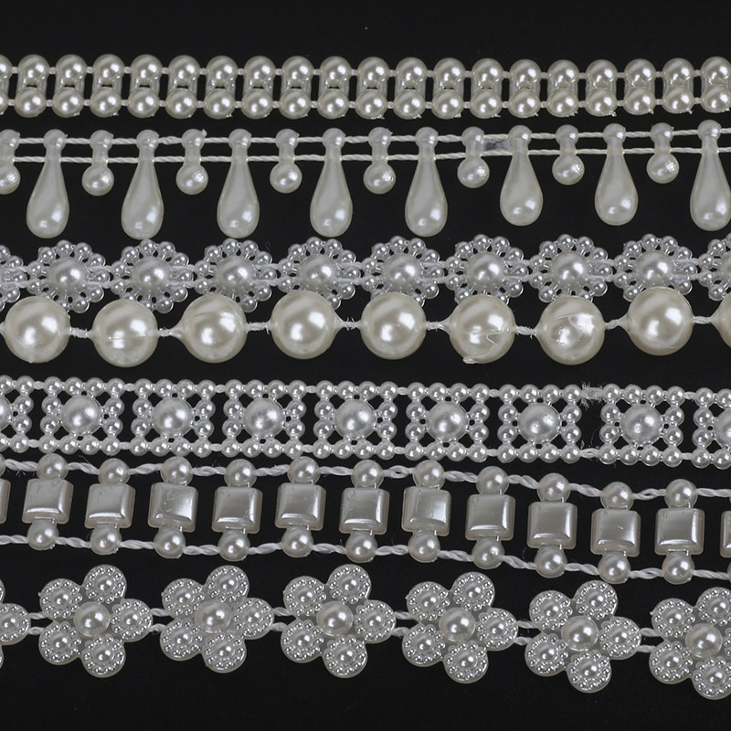 Multi-size Imitation Pearl Beads Chain Garland Flatback Acrylic Beads For Jewelry Making DIY Needlework Accessories