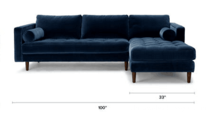 Facing sofa extension right -
