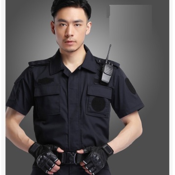 (1 set-shirt&pant)Security guard suits hotel property grid cotton long sleeve combat security work uniform Bodyguards overalls