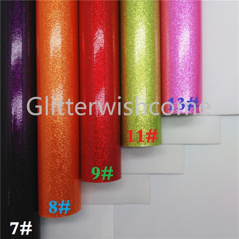 Glitterwishcome 21X29CM A4 Size Smooth Glitter Fabric, Glitter Leather Sheets, Synthetic Leather Fabric Sheets for Bows, GM439A
