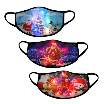 Masque lavable LED Light Up Christmas Glowing Men Women 3PCS reusable facemask cubre bocas mascara facial Halloween cosplay