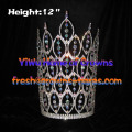 12inch height AB Clear Crystal Big Pageant Crowns