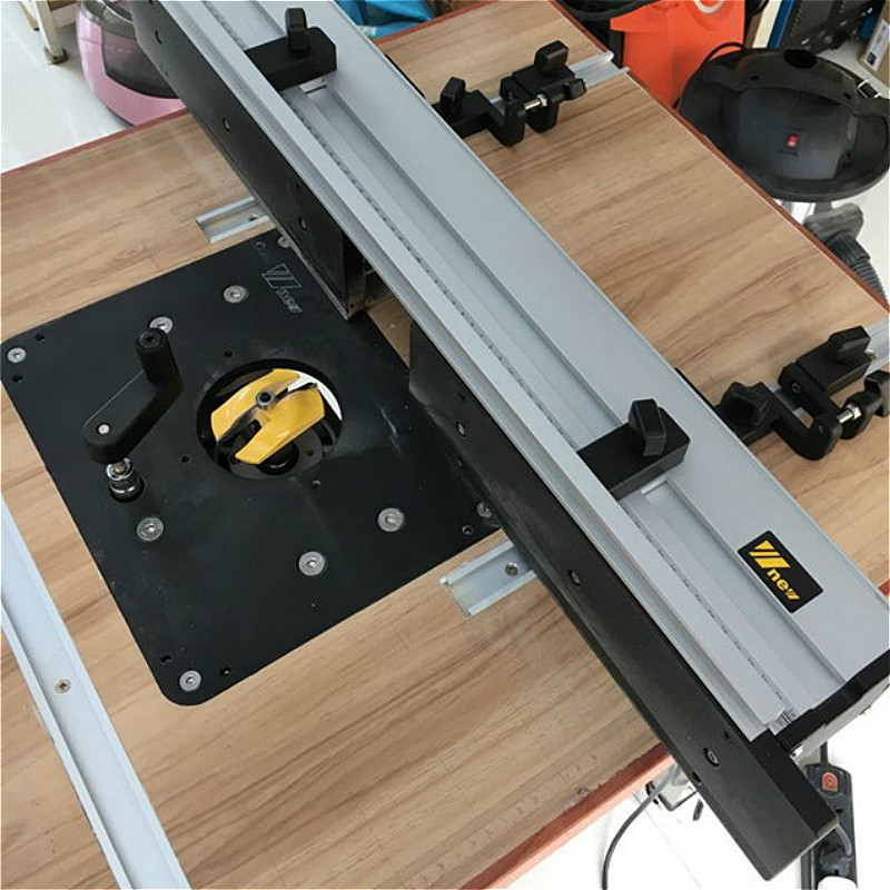 Woodworking Heavy Duty Router Lift w/ Router Insert Plate Mount Lift Flip Chip for Engraving Machine & Bakelite