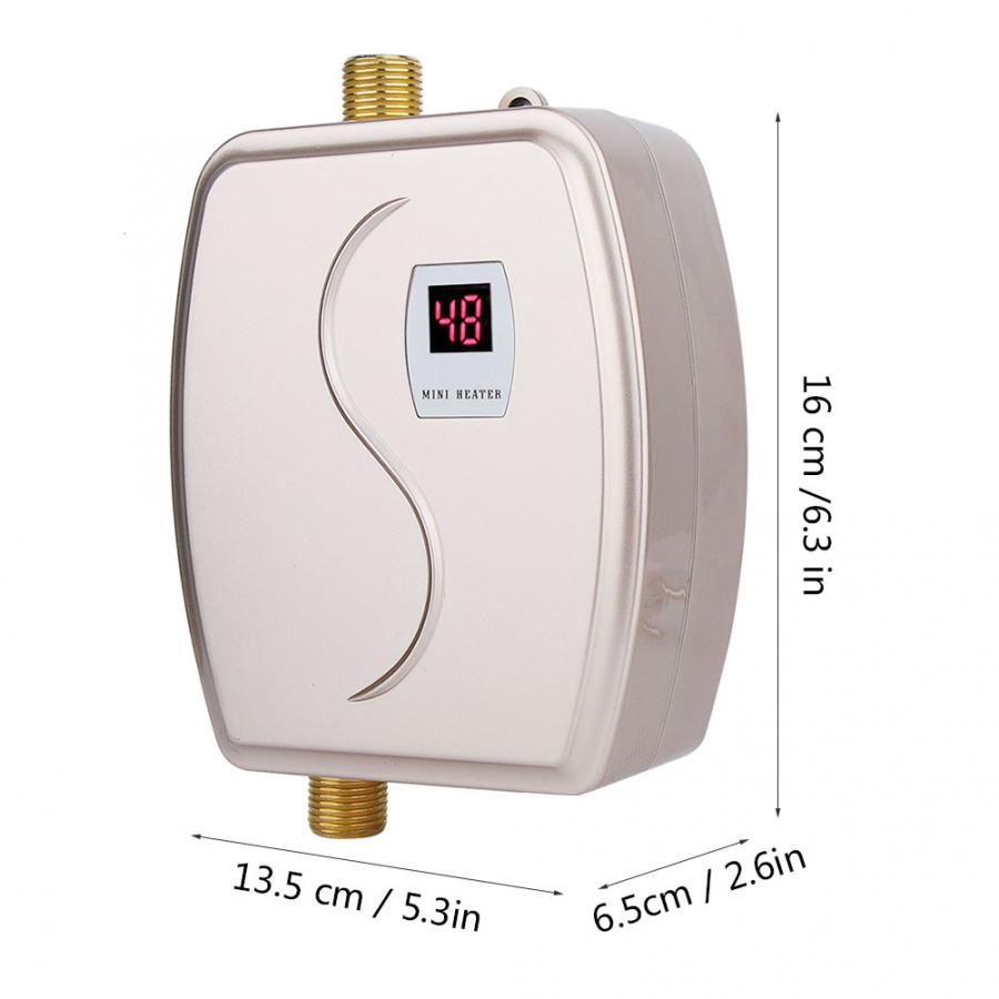 3000W Mini Instant Heating Electric Water Heater Tankless Hot Instantaneous Water Heater System for Home Kitchen Bathroom