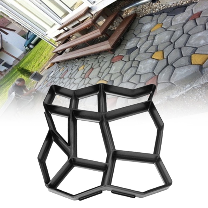 2021 New Stone Paving Mold Concrete Stepping Walkway Paver 9 Grids DIY Driveway Garden