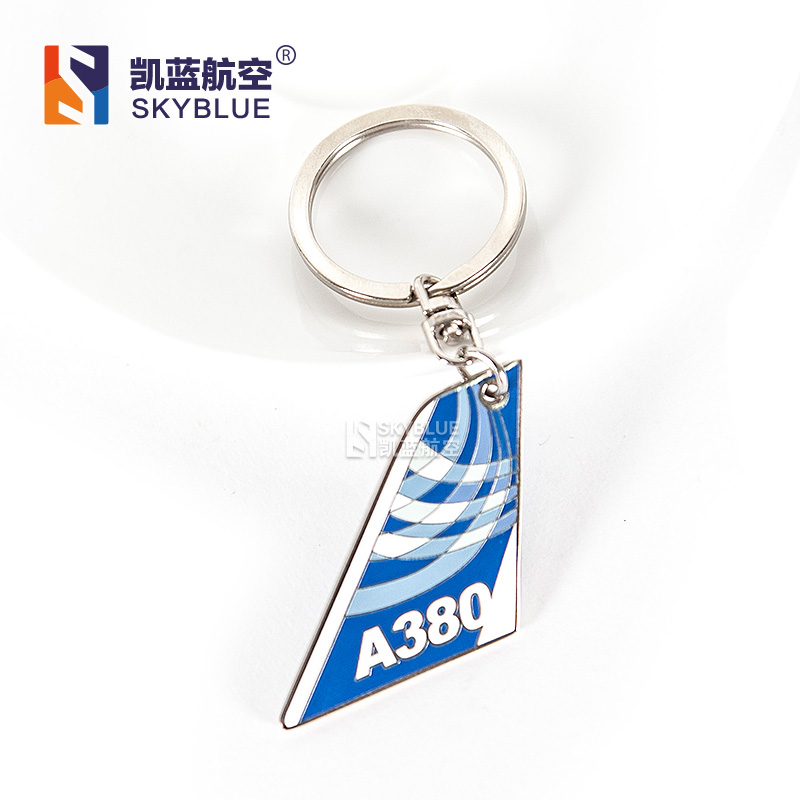 Blue Airbus A380 Tailplane Shape Travel Luggage Tag , Unique Gift for Pilot Aviation Lover Flight Crew School
