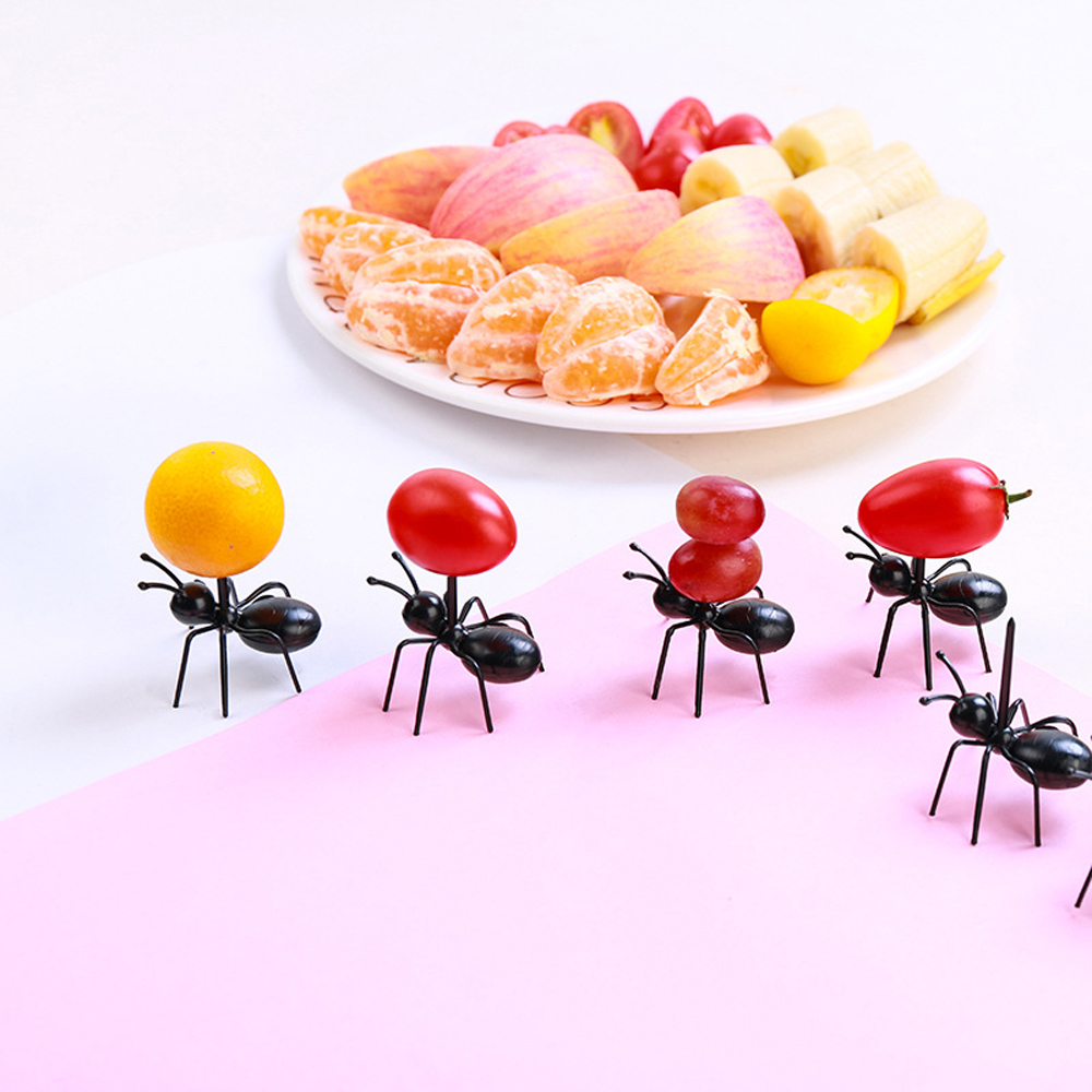 12Pcs/Set Food Picks Ant Stick Dessert Skewer Tableware Fruit Pick Tool Cutlery Fruit Forks Home Decoration Party Supplies