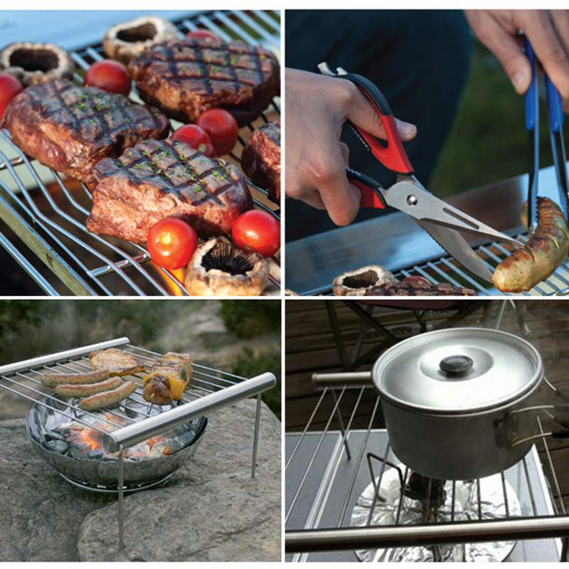Mini Pocket BBQ Grill Portable Stainless Steel BBQ Grill Folding BBQ Grill Barbecue Accessories for Home Park Use New Arrival