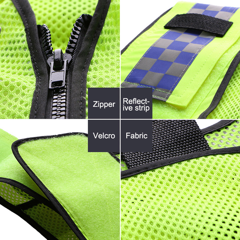 Reflective Vest Breathable Mesh Multi pockets Construction Traffic Safety Protective Jacket Tactical Clothes Work Clothing