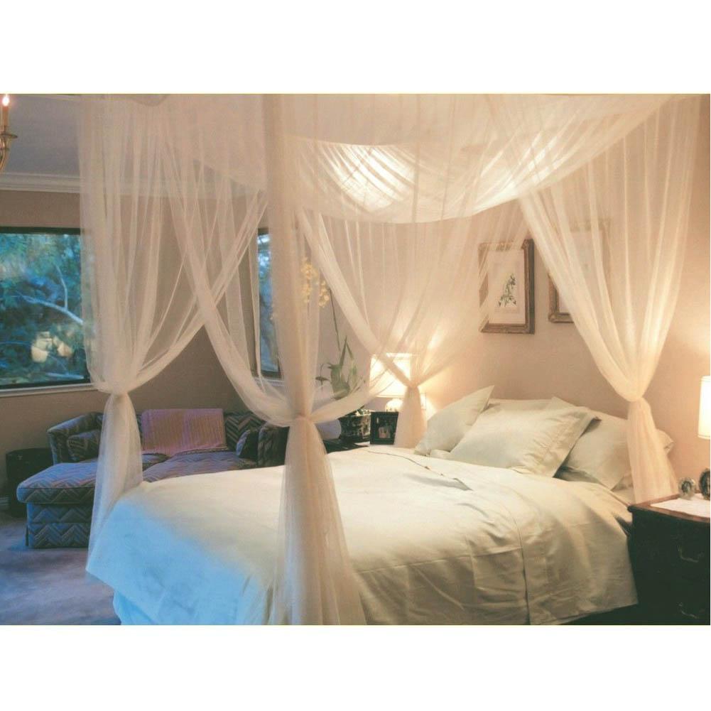 White Three Door Princess Mosquito Net Double Bed Curtains Sleeping Curtain Bed Canopy Net Full Queen King Size Net 30