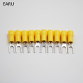 SV5.5-6 Yellow Furcate terminals Cable Wire Connector 100PCS 16~14AWG Yellow Furcate Fork Spade Crimp Terminals SV5-6 SV