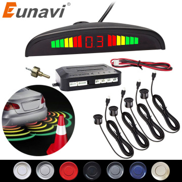 Eunavi 1set Auto Parktronic Led Parking Sensor Kit 4 6 8 Sensors For All Cars Reverse Assistance Backup Radar Monitor System