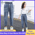 3-14 Y Girls Jeans Toddler Baby Casual Button Jeans Girls Fashion Elasticated Waist Jeans Teens Elastic Force Boutique Trousers
