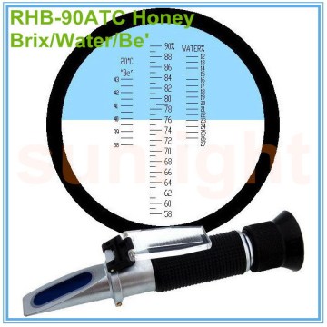 RHB-90ATC Brix/Be'/Water 3 in 1 Honey Refractometer with Plastic Retail Box and Trackable Delivery Service