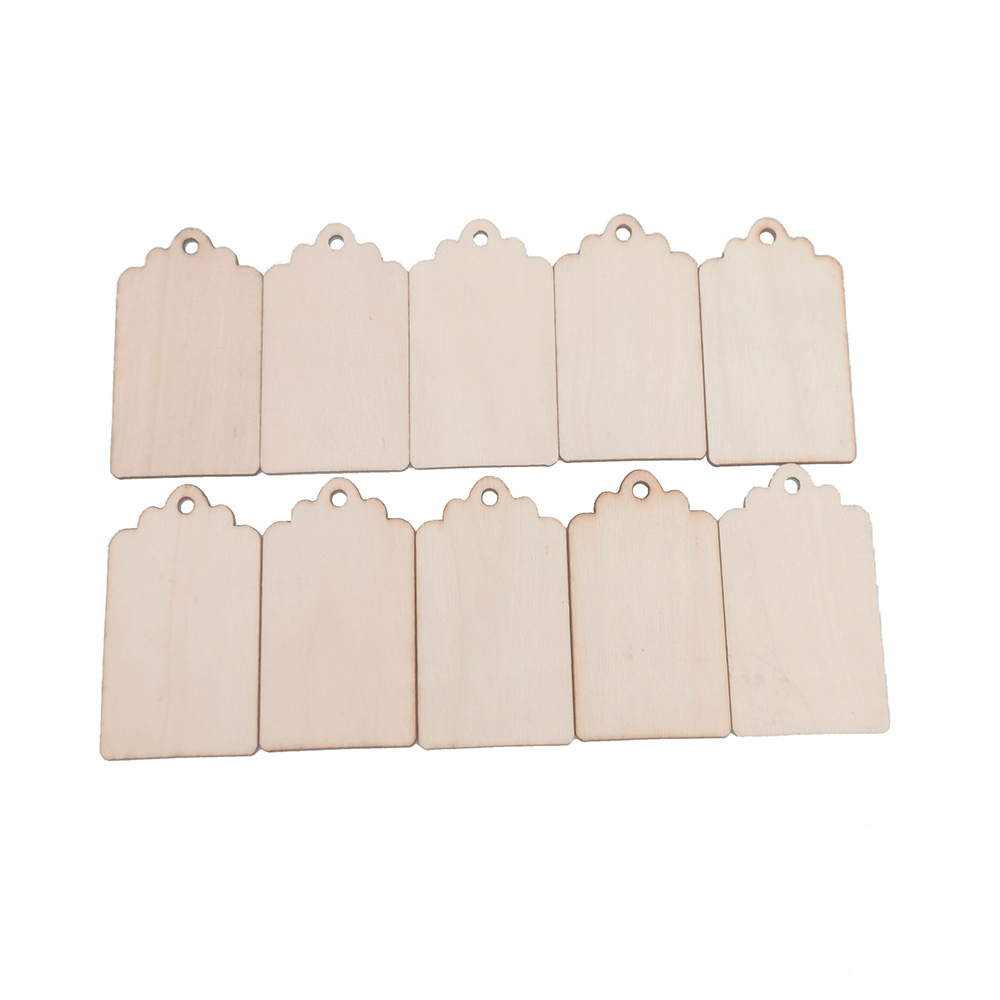 50pcs Blank Plywood Bookmark Tags Labels Wedding Party Decorations Wooden with String Hanging