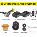 88VF Brushless Cordless Angle Grinder Grinding Cutting Polisher Machine for Metal Stone Wood Plastic Power Tool with Battery