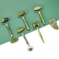 2pcs Jade Massage Roller Set For Face Natural Stone Green Facial Massager Gua Sha Eye Face Neck Lift Slimming Skin Care Tools