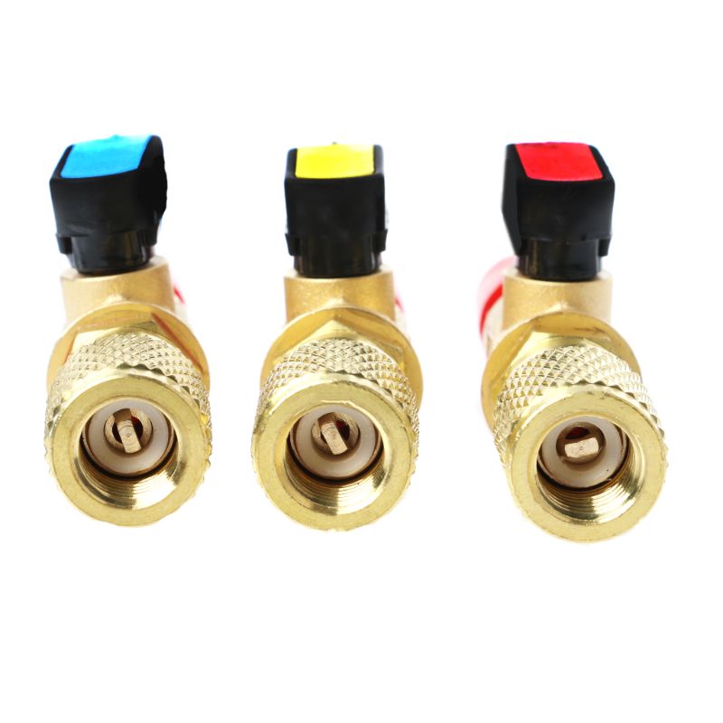 1/4\" Male to 1/4\" Female SAE Straight Ball Valve AC Charging For R22 Refrigerant Wholesale Dropshipping