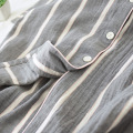 New Japanese simple striped nightgowns women 100% cotton nightdress casual Long sleeve indoor sleep dress women sleepwear