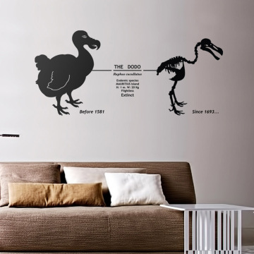 Animal Wall Decal Dodo wall decor Mauritius Extinct Bird With Dates Skeleton Vinyl Sticker Bedroom Decor Accessories Mural 3223