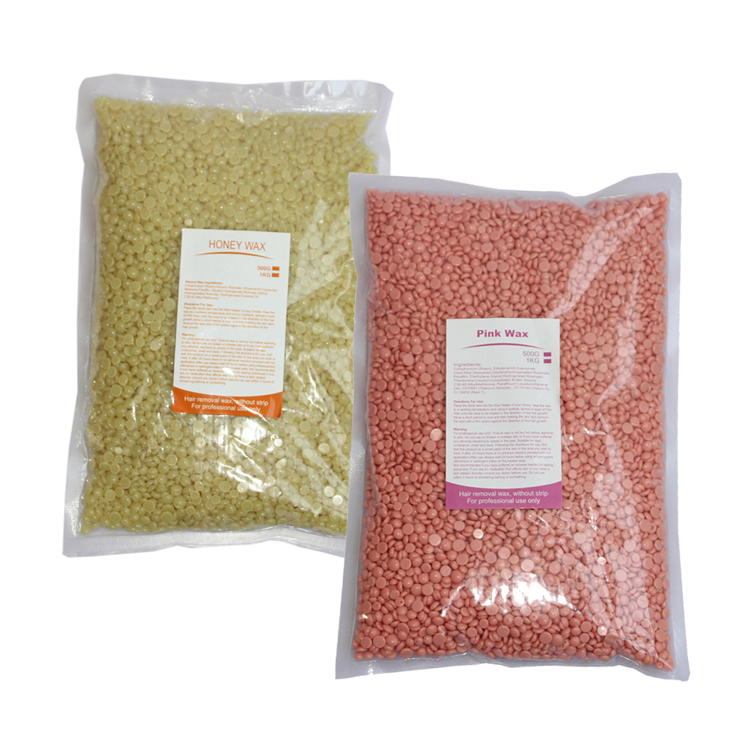 2Bags 1kg Hard Wax Beans Beads Hair Removal for Bikini Leg Eyebrow Women Men