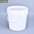 Food Grade 2L plastic pail with handle and Lid Round bucket container for Food,biscuit,popcorn,paint 1PCS