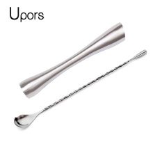 UPORS Stainless Steel Cocktail Muddler Barware Set Classic Cocktail Sticks + Bar Spoon Cocktail Accessories Bar Tools 8 inch