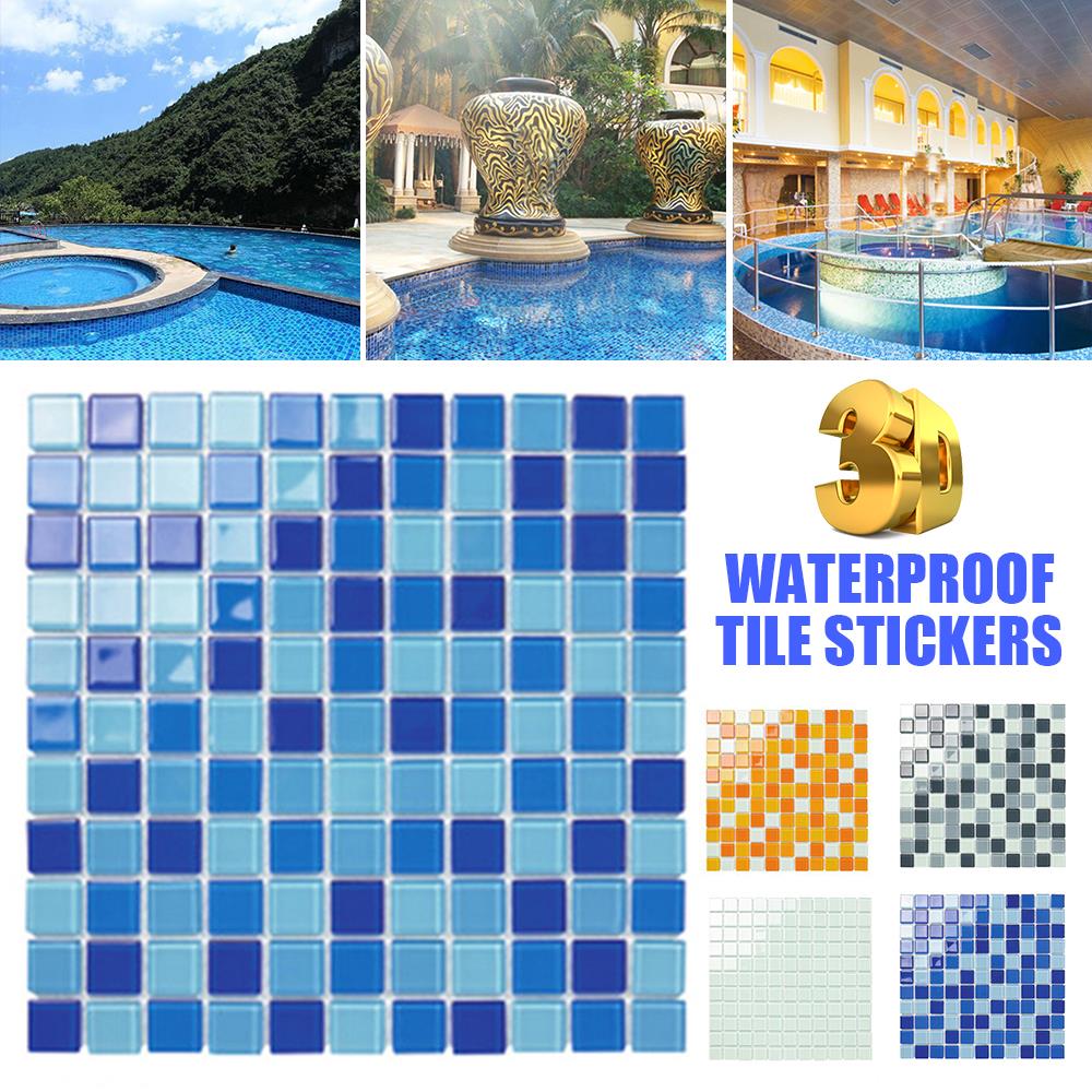 Self-Adhesive Imitation Tiles Tile Stickers Wall Sticker Toilet Seat WC Removeable Quote Antifreeze 17*14.5cm Crystal Glass