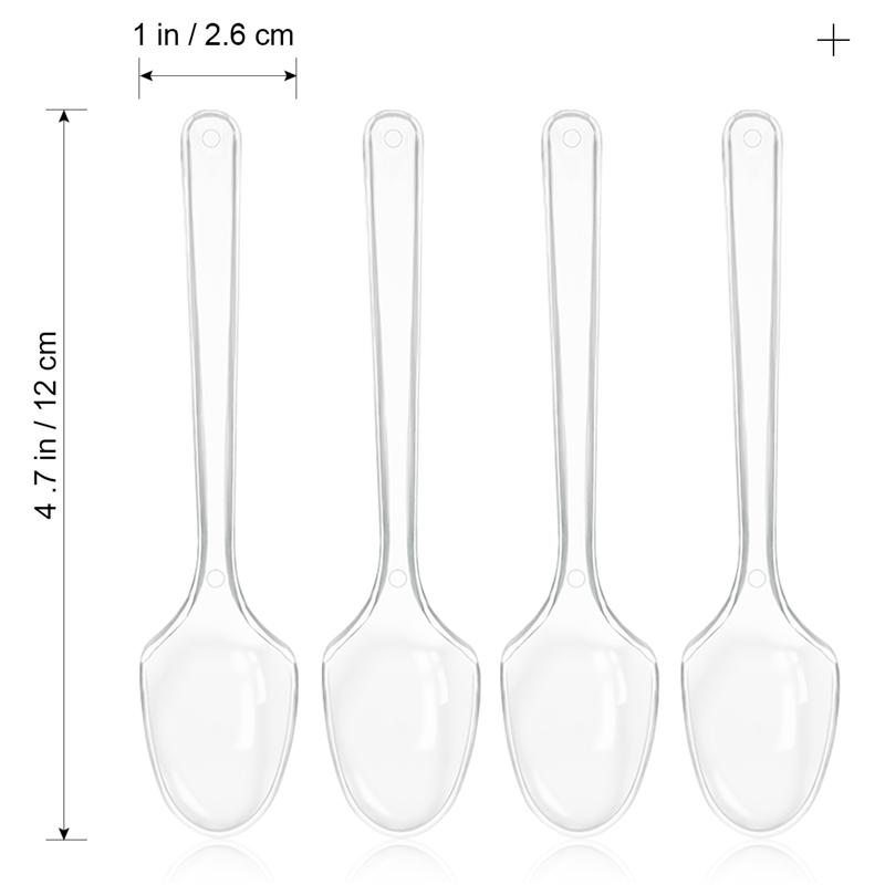 100PCS Mini Transparent Plastic Spoons Disposable Flatware Spoons For Jelly Ice Cream Dessert Appetizer Disposable Plastic Spoon