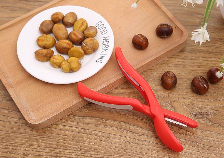 1PC Creative Stainless Steel Chestnut Cutter Walnut Pliers Clamp Clip Cracker Kitchen Tool Supplies Random Color OK 0861