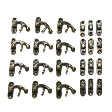 12pcs Antique Bronze Iron Padlock Hasp Hook Lock For Mini Jewelry Wooden Box With Screws Furniture Hardware 29*33mm