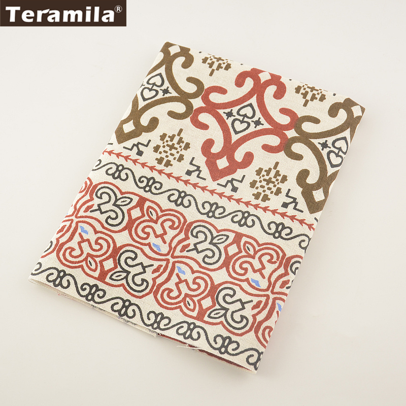 Chinese knot Home Textile Cotton Linen Fabric Sewing Material Tissu TERAMILA Tablecloth Pillow Bag Curtain Cushion Pillow